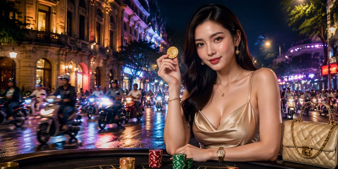 Baccarat Live Casino dưới ánh đèn neon hiện đại tại Hà Nội