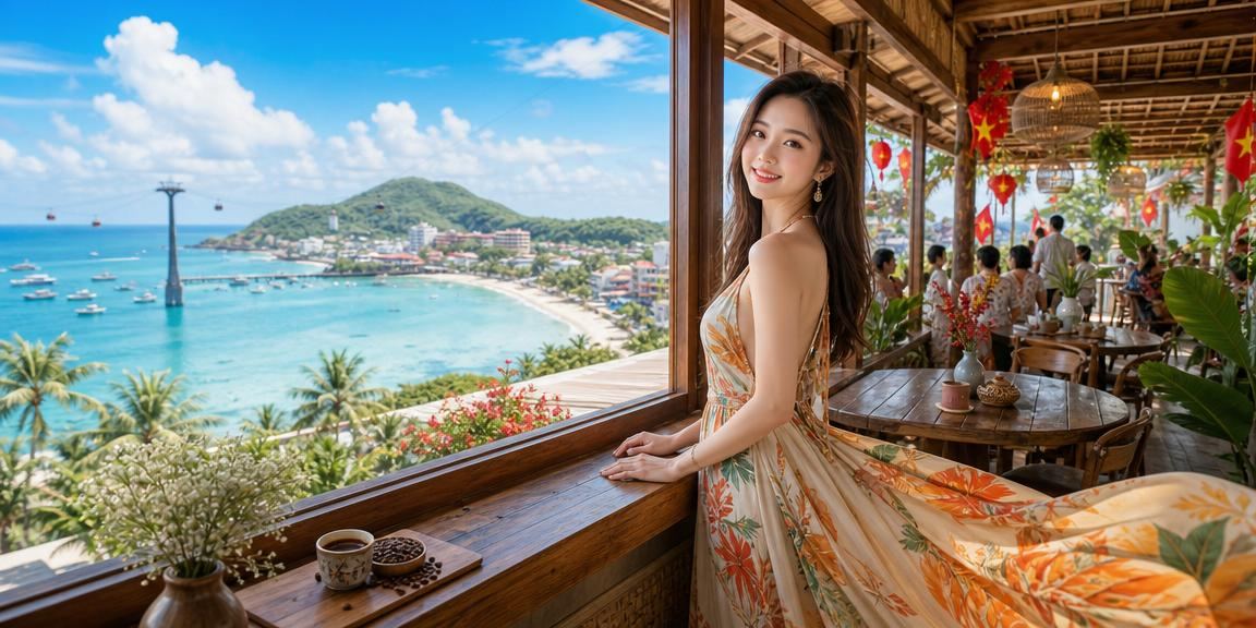 Người dùng trải nghiệm khuyến mãi trên điện thoại tại Phú Quốc